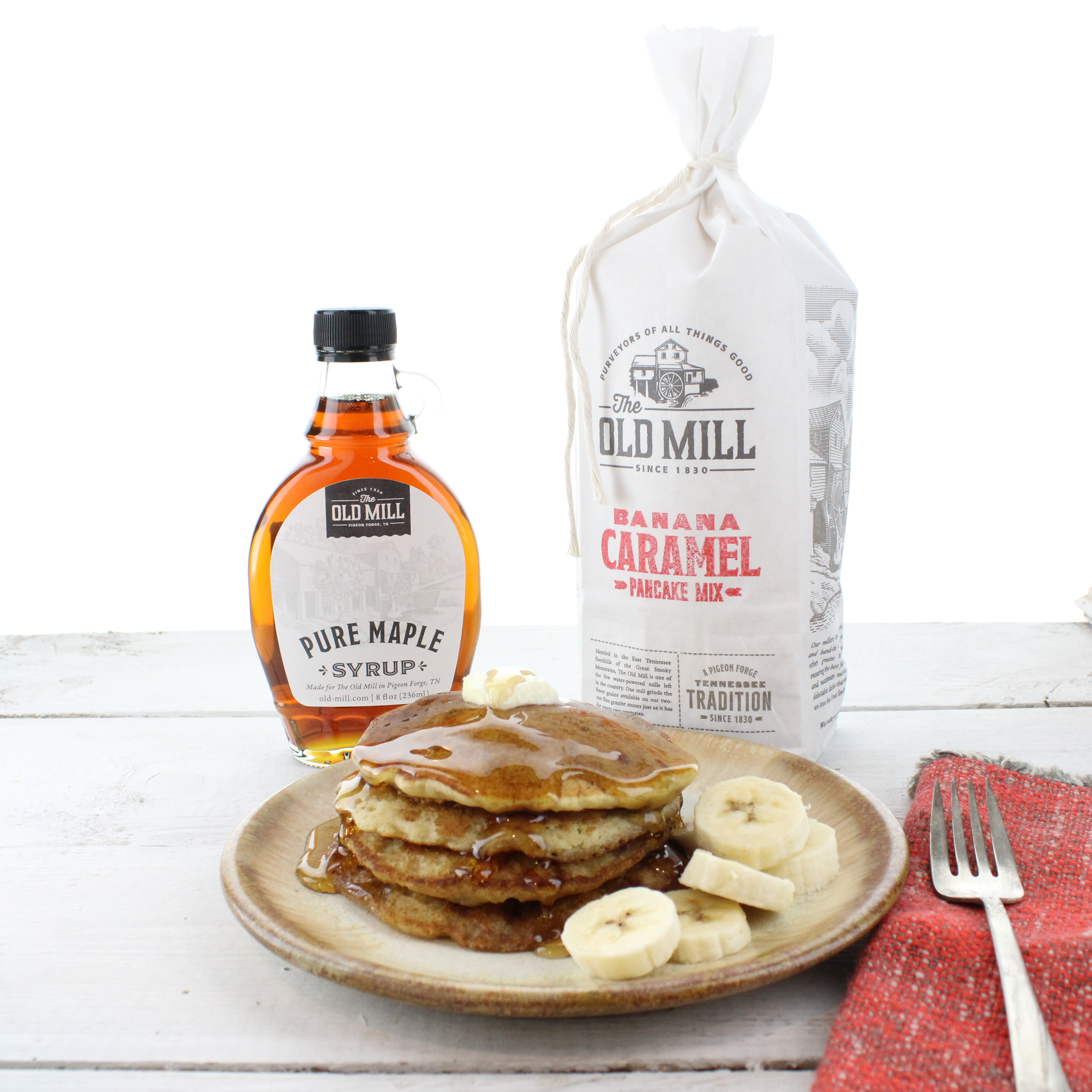 melted butter ブラックスワン Banana Caramel Pancake Mix – The Old Mill
