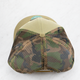 Army Patterned Leather Patch Trucker Hat