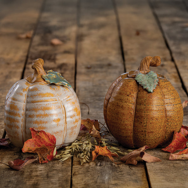 Handmade Pottery Pumpkin White