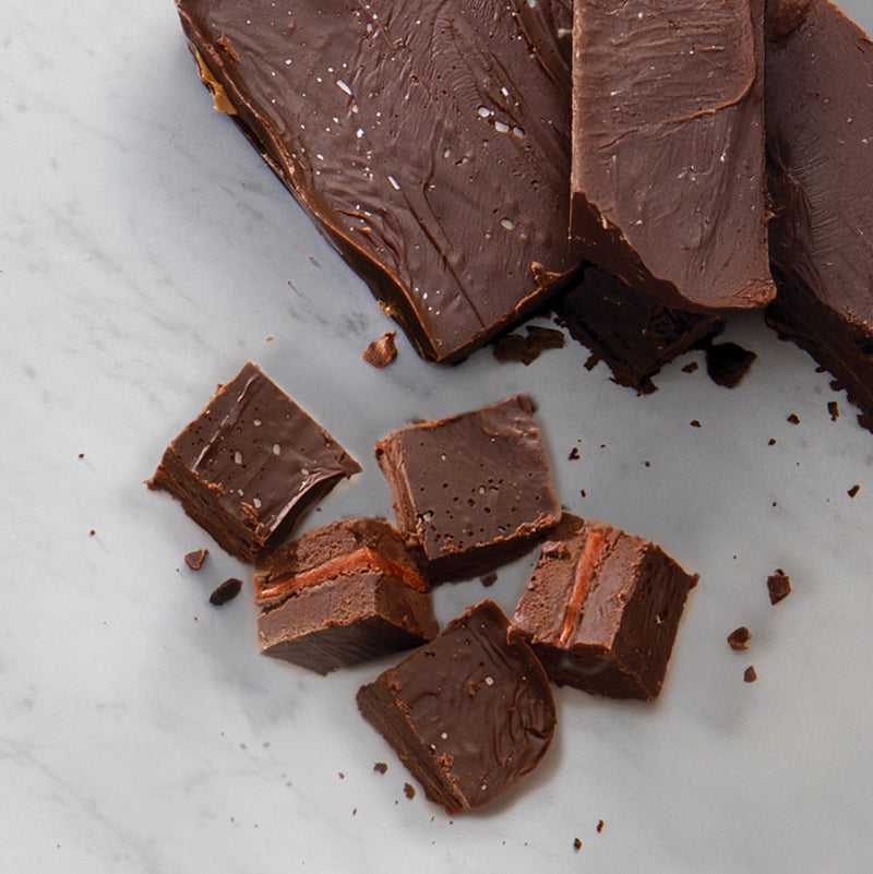 Dark Chocolate Sea Salt Caramel Fudge