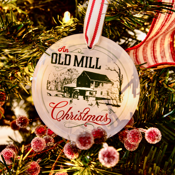 Old Mill Glass Christmas Ornament