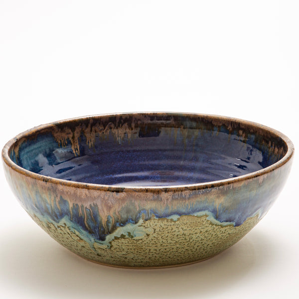 Large Pottery Bowl- Lazy River Blue